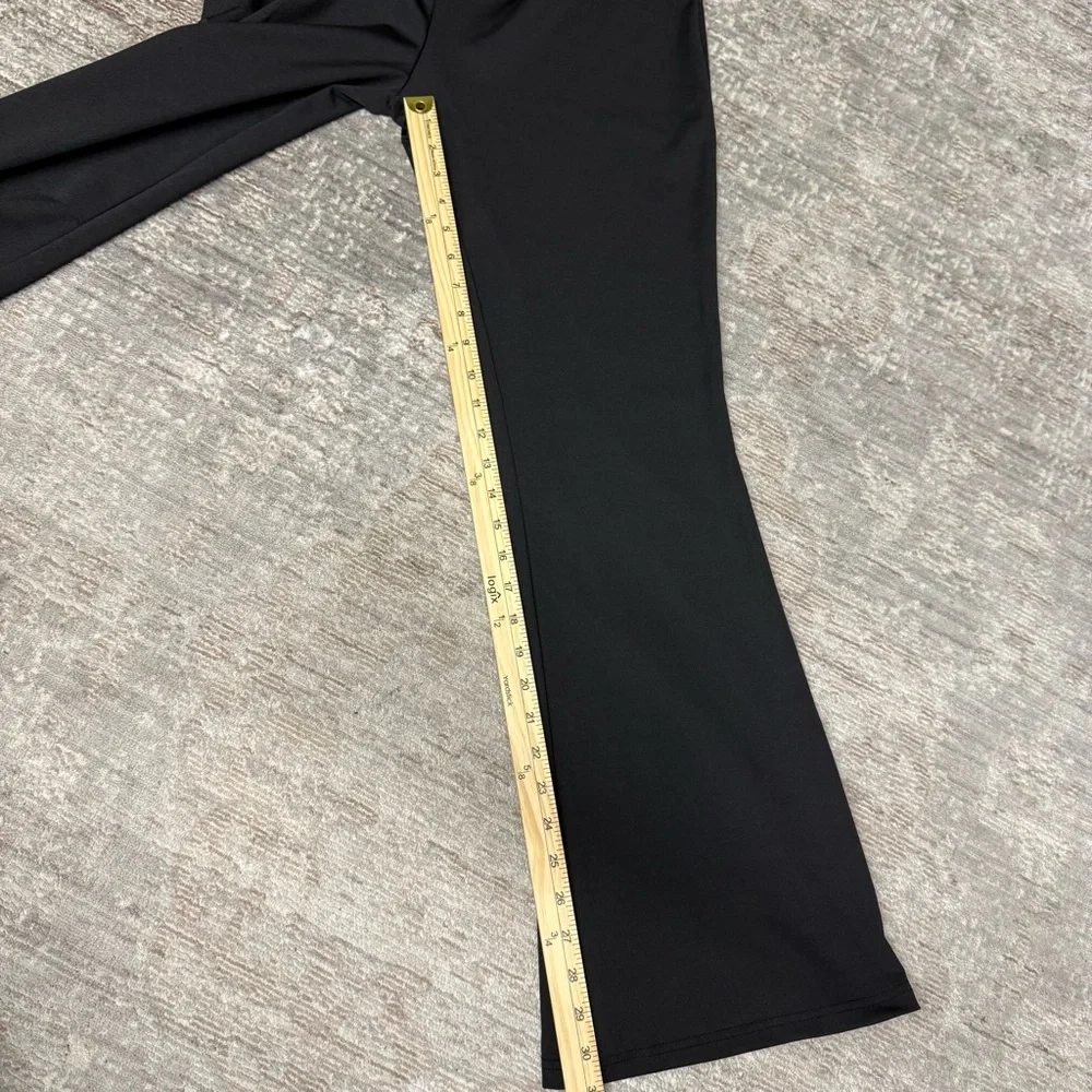 Guolezeev High Waisted Bellbottom Flare 70s Black Pants NWT - Picture 9 of 12